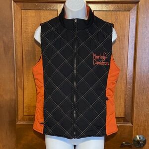 Harley-Davidson quilted puffer vest featuring a mockneck full zip Size Medium